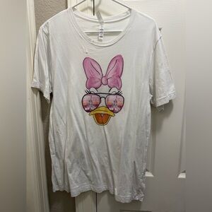 Bella Canvas White Tee with Daisy Duck Graphic